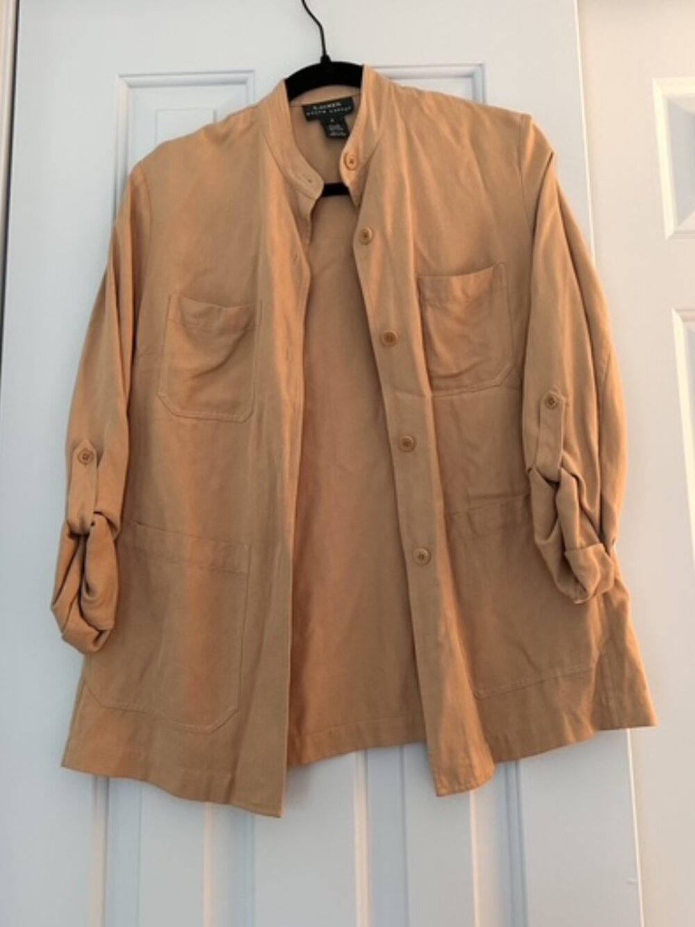 Vintage Lauren by Ralph Lauren camel utility shirt, size S